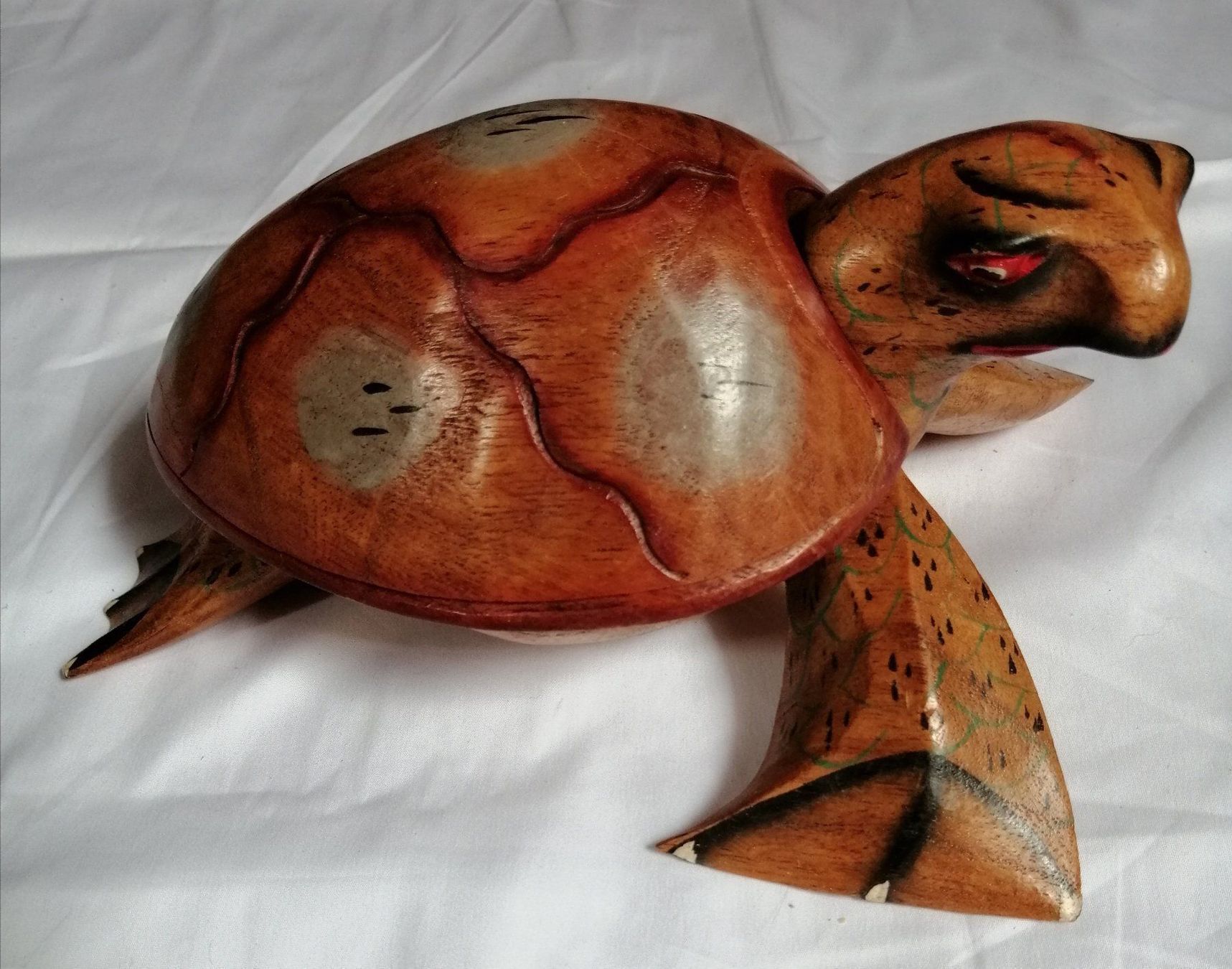 Sculture & Statue: Holz Objekt geschnitzte Schildkröte / Dose 80er-Jahre – Usato da Oberriet SG venduto da Atir47 4