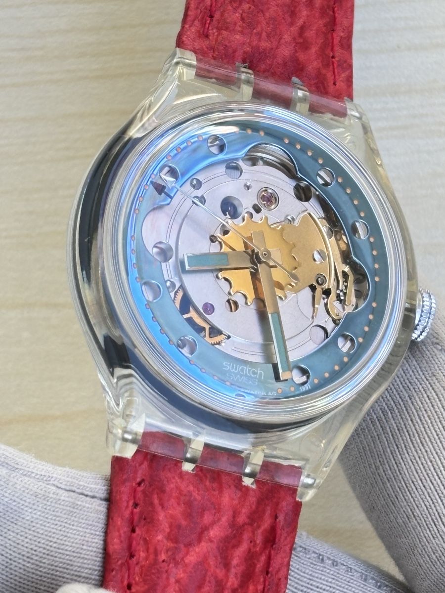 Swatch Orologi: Swatch Automatic Uhr transparent rot mit Box 1991 – Nuovo (secondo la descrizione) da Grenchen venduto da chththl 6