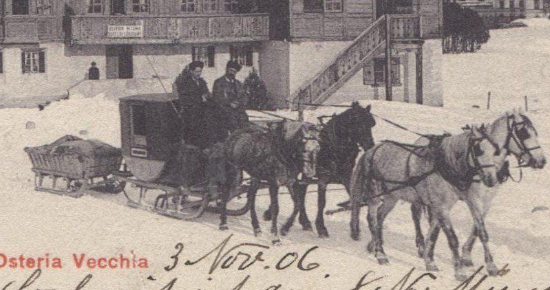 Cartoline postali: MALOJA GR 1906 mit Postkutsche/Postschlitten – Usato da Rothrist venduto da Clanx 1