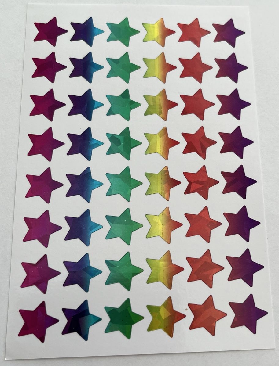 Sticker: 55 Regenbogen Farbverlauf Sterne Sticker – Nuovo (secondo la descrizione) da Menziken venduto da Bastelchaos