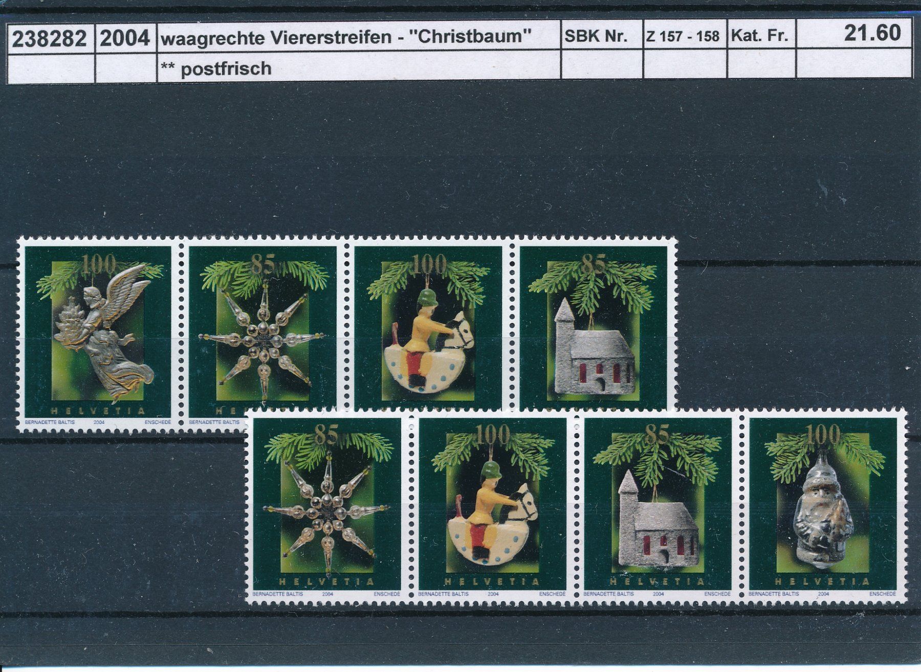 Tutti i francobolli: 2004 "Christbaum - Schmuck", Zusammendrucke, ** postfrisch – Nuovo (secondo la descrizione) da Winterthur venduto da Zupogeru
