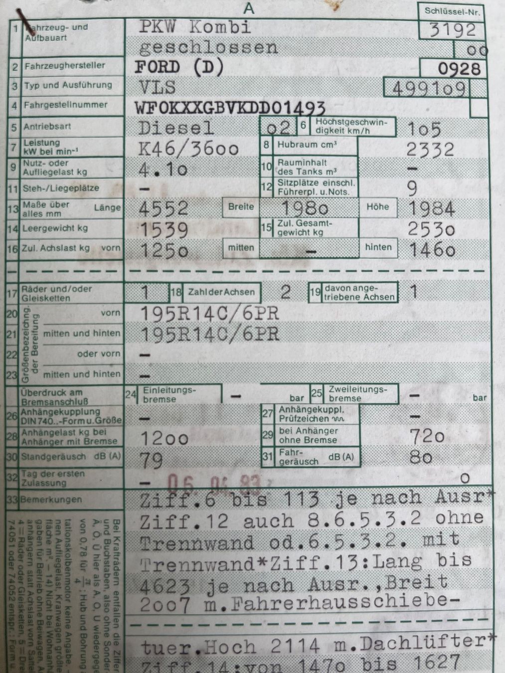 Ford Automobili: FORD TRANSIT MKII 1983 2,4d Servo Oldtimer mit 62398kn!!!! – Usato da Basel venduto da pmART 8