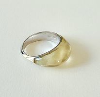Eleganter Design Silberring 925 mit Natur-Citrin - Neu