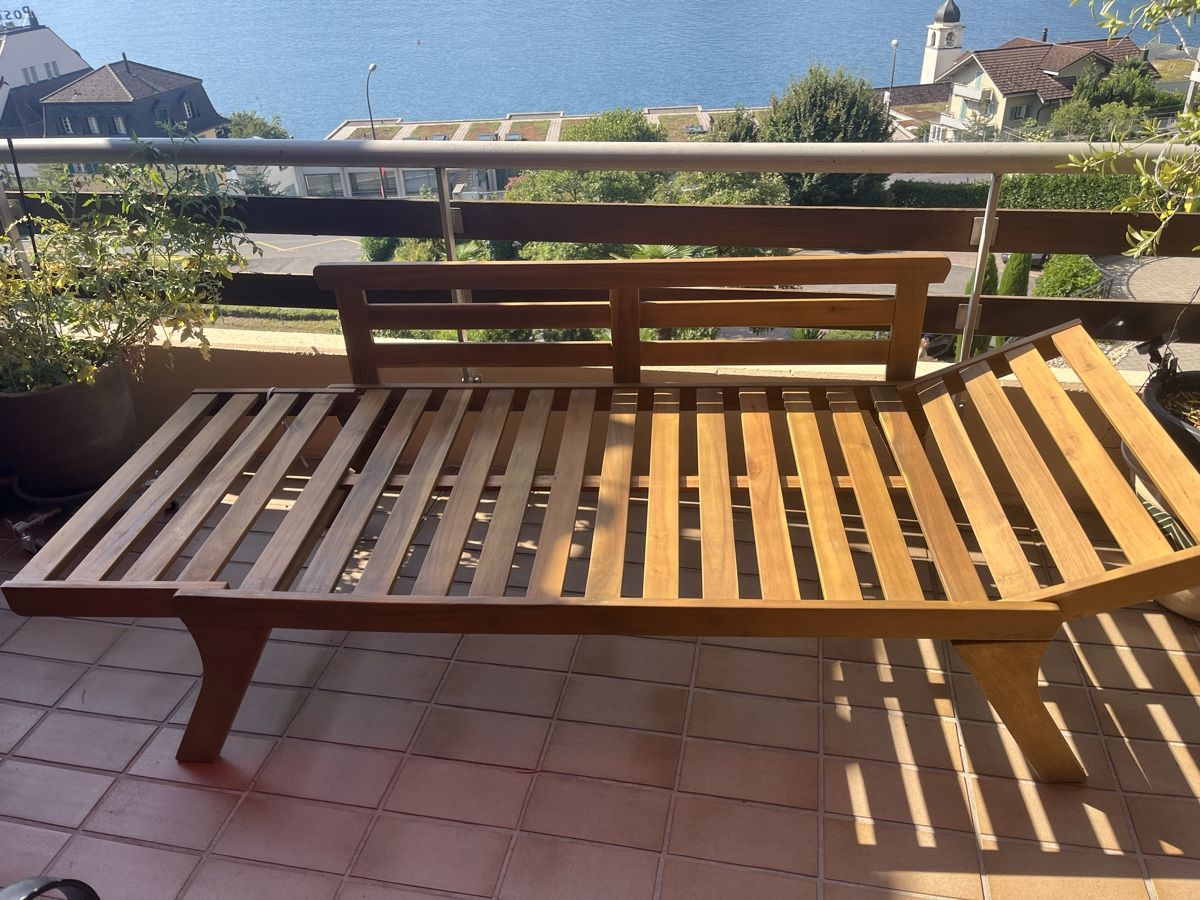 Divani: Garten/Balkon Sofa Liege Holz   – Usato da Weggis venduto da Taisvis 2