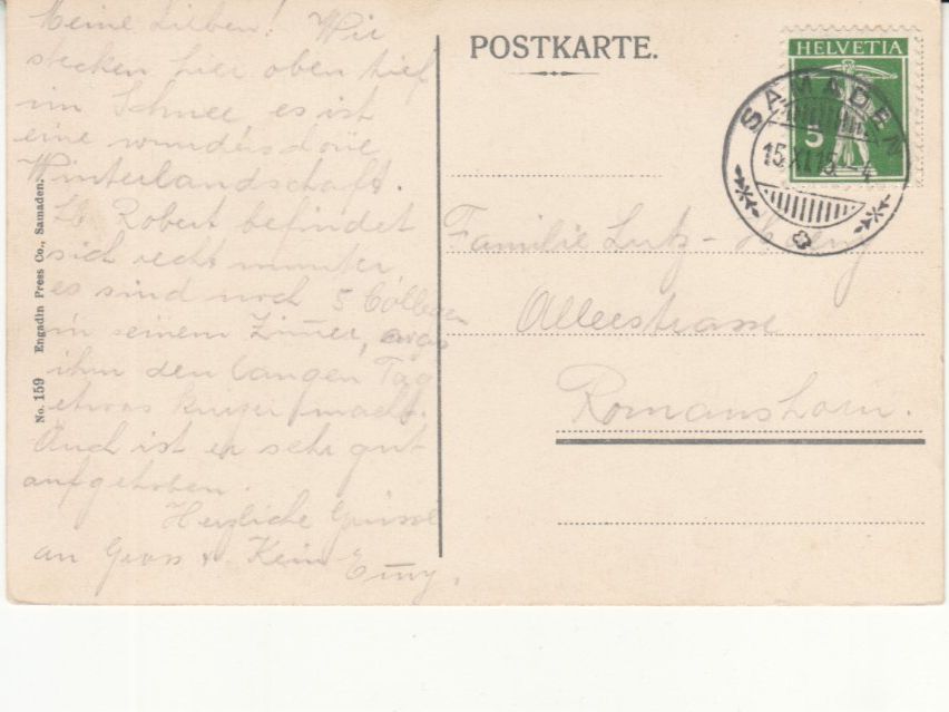 Ansichtskarten: Oberengadin 1915 – Gebraucht aus Bürglen TG von StampGraf 1