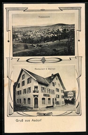 Cartoline postali: Aadorf, Restaurant 2 Sternen und Totalan – Usato da Berlin venduto da bartko-reher