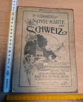 Antiquarische Schulkarte der Schweiz um 1900 Leinen 1:600000