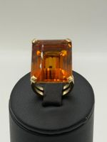 Bague en Or Jaune 18K & Citrine 35 cts – Taille 51
