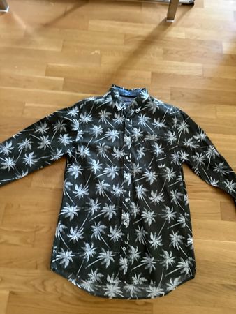 Herren Hemd Tommy Hilfiger Palmenprint Grösse L Cotton Linen