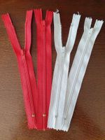 Reißverschluss 4-Set: 4x16 cm, rot und weiss