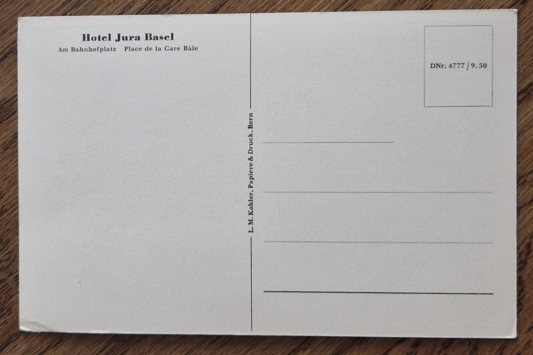 Cartoline postali: ehem. Hotel Jura Basel – Usato da Ebikon venduto da Donar50 1