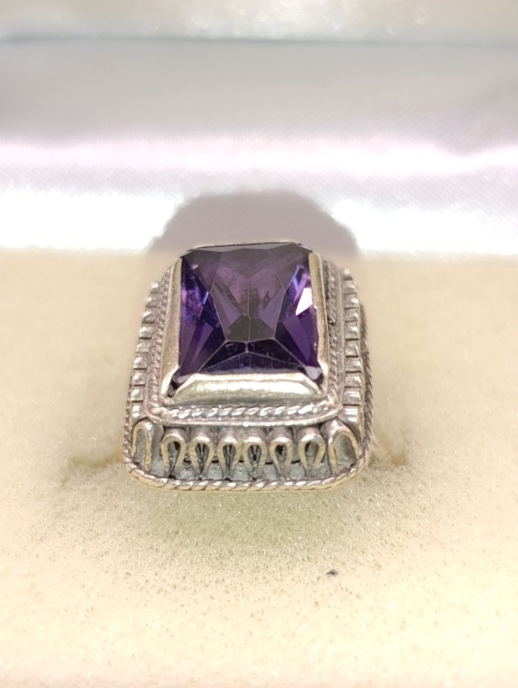 Ringe: Einzigartige 925er Silber Ring mit Amethyst 80er Top – Gebraucht aus Steffisburg von 1.Schmuckschatulle 2