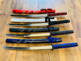 4 tlg. Katana Schwert mit Scheide 78cm XXL Bundle Gr. L NEU