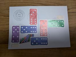 FDC 3er Streifen Domino Zusammenhängend, Vollersttagstempel