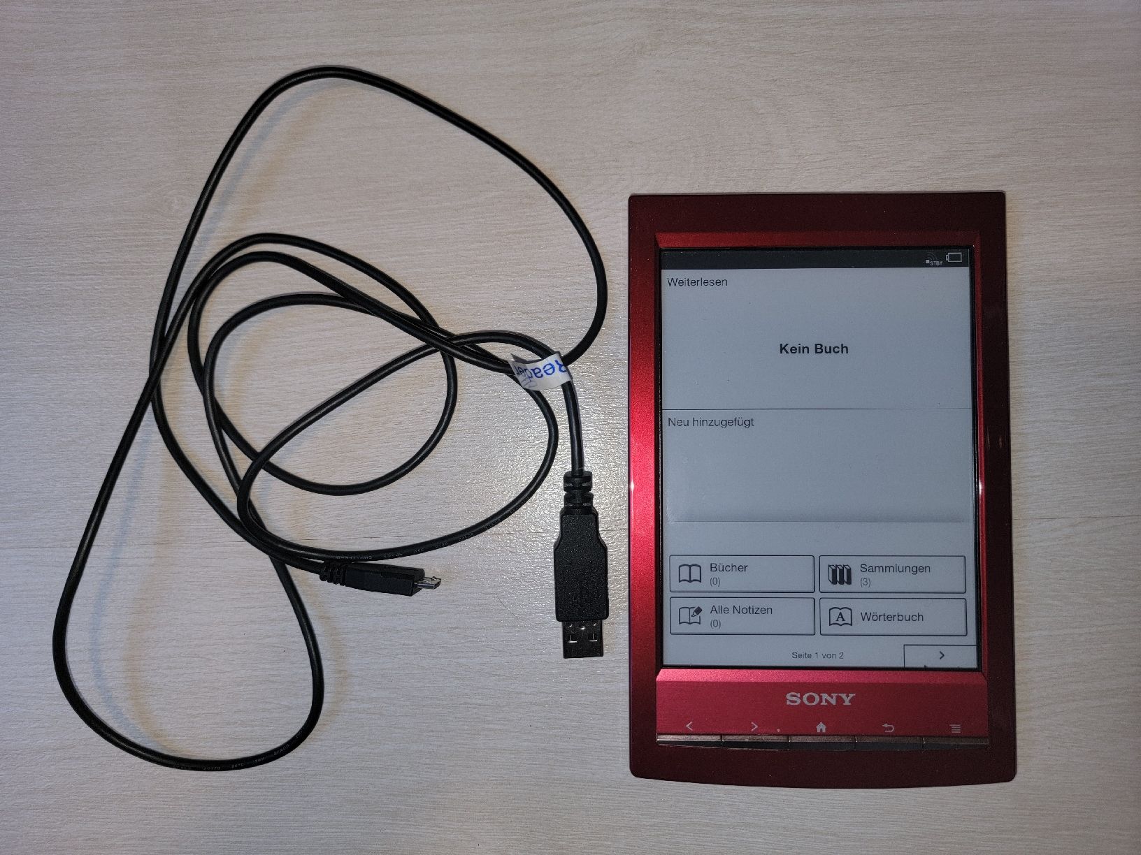 Sony Tablet PC: Sony Reader PRS-T1 E-Book-Reader rot mit Ladekabel – Gebraucht aus Muhen von Litaf7 1