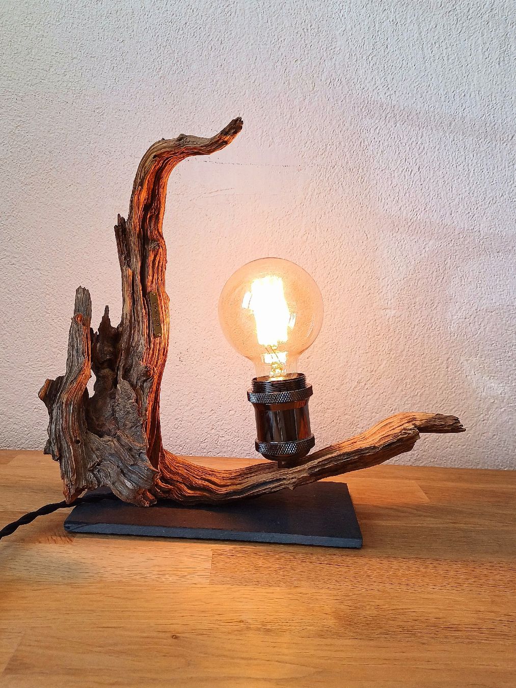 Lampade: Wurzelholzlampe eiche Lampe Dekolampe – Nuovo e nell'imballaggio originale da Domat-ems venduto da Gr8wood 1