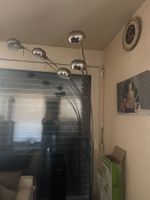 Lampadaire arqué chromé avec cinq spots, bon état
