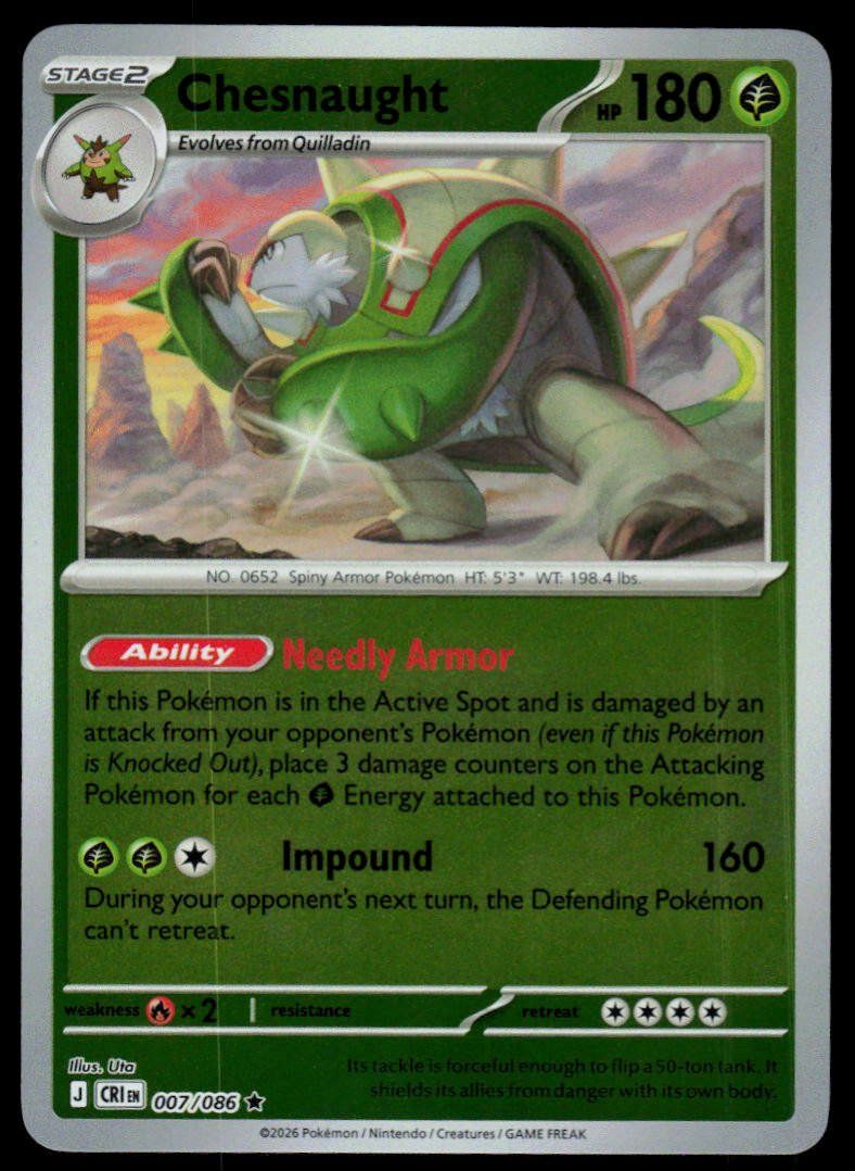Pokémon Sammelbilder & Trading cards: Pokemon Chesnaught 007/086 – Gebraucht aus Herisau von Pokemon2025