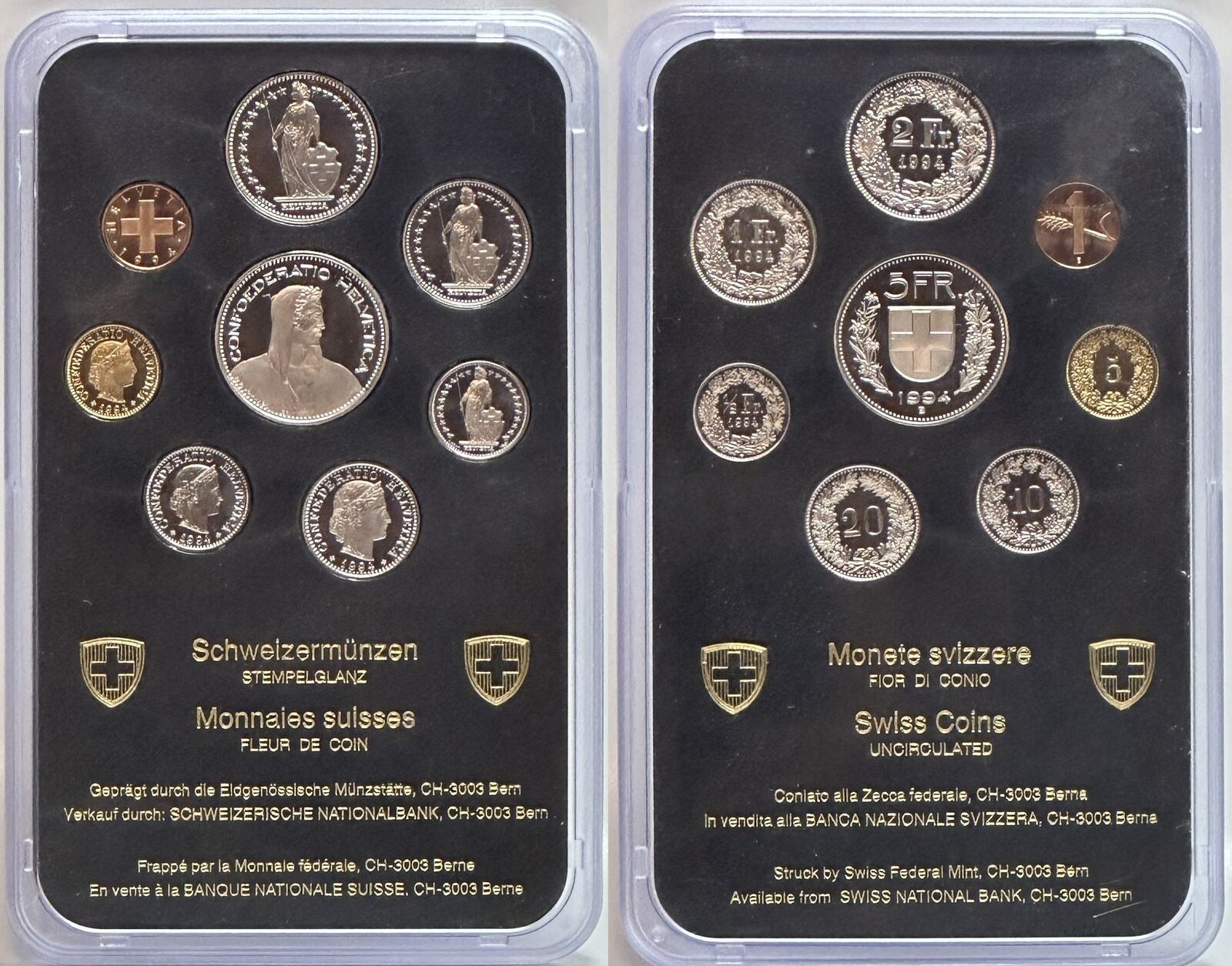 Alle Münzen: Schweiz Münzsatz 1994 KMS CHF 8,86 stgl – Gebraucht aus Riehen von sesambestcoins2004