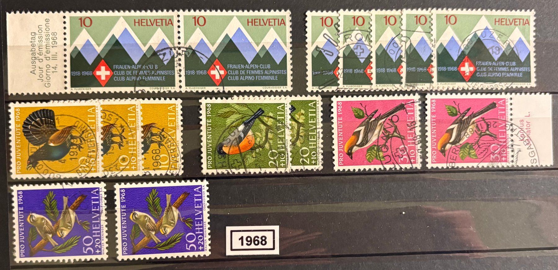 Tutti i francobolli: Timbres suisses 1968 Animaux Bâtiments – Usato da Lausanne venduto da Cabessa 1