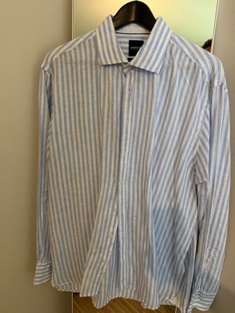 Camicia Lino uomo Paul Kehl Custom Fit righe taglia XL
