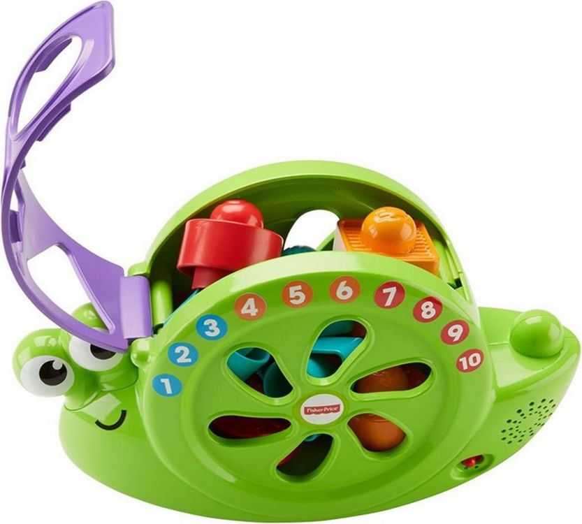 Fisher-Price – Escargot Musical éducatif Avec Blocs à Empiler - Jeu D'éveil Bébé 6 Mois+ - Couleurs, Formes Et Chansons