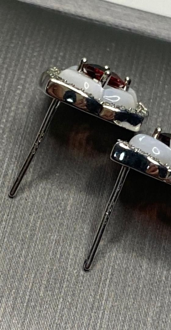 Orecchini pendenti & Orecchini a lobo: Granat Perlmut Ohrstecker Silber 925 Neu – Nuovo (secondo la descrizione) da St. Gallen venduto da GIULESGG 8