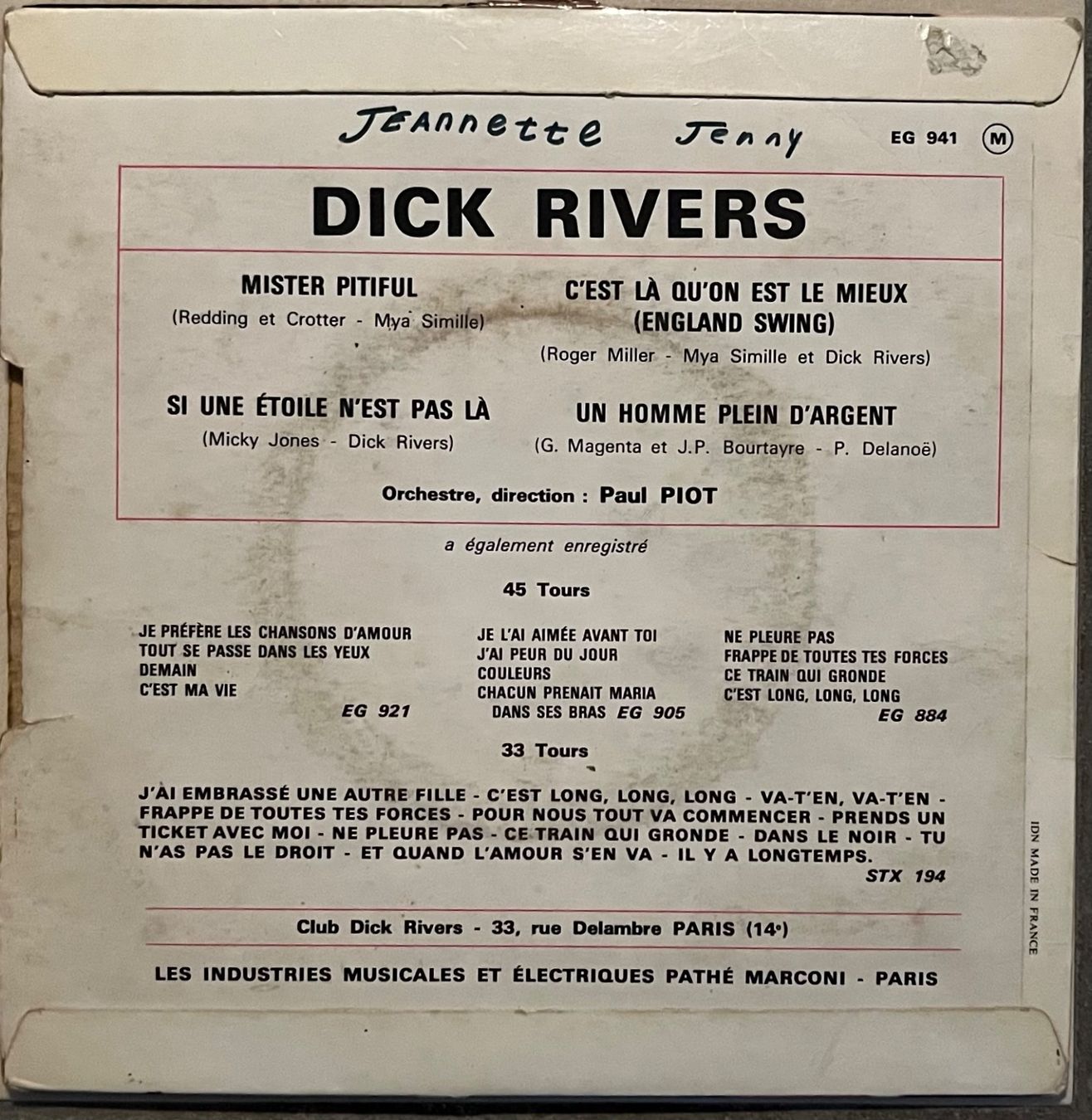 Schallplatten: DICK RIVERS - MISTER PITIFUL – Gebraucht aus Bussigny von vinyl-pas-cher 1