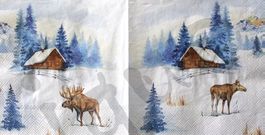 Serviette elk landscap 25x25 (1738) 2Stk.