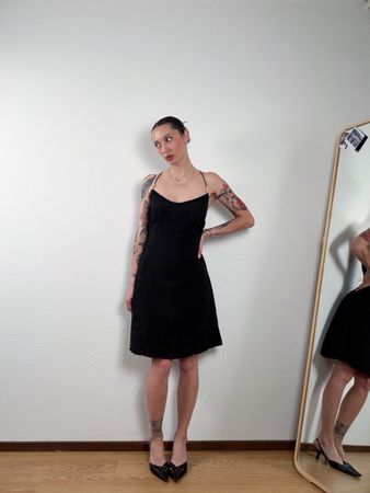 La Cotonniere black embroidered mini dress 