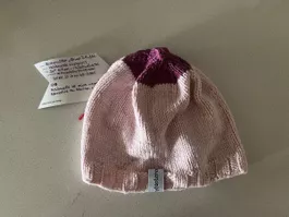 Baby hat handmade vegan yarn pink purple size 1-3M