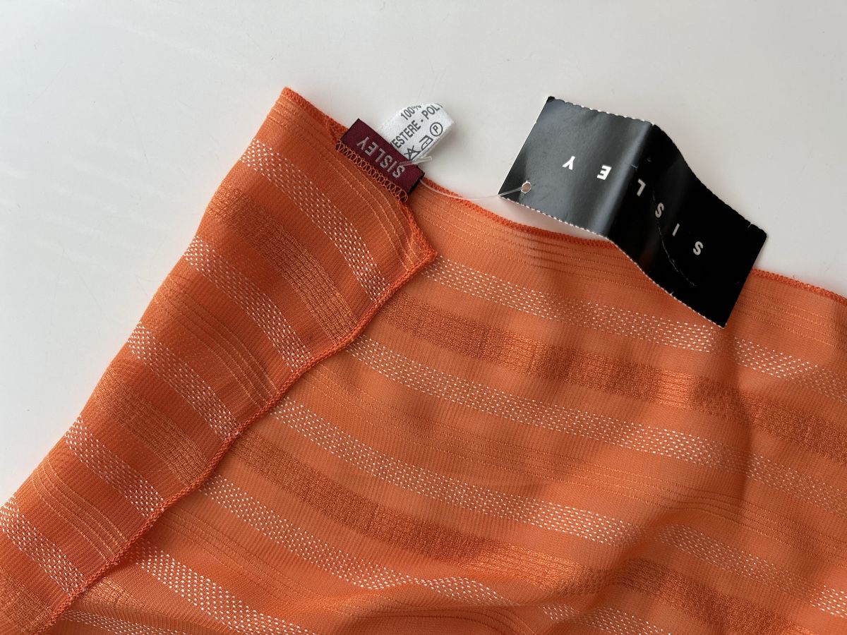 Foulards & écharpes: Sisley scarf orange striped 100% polyester new – Neuf (Voir description) à Saland par ele_vc96 2