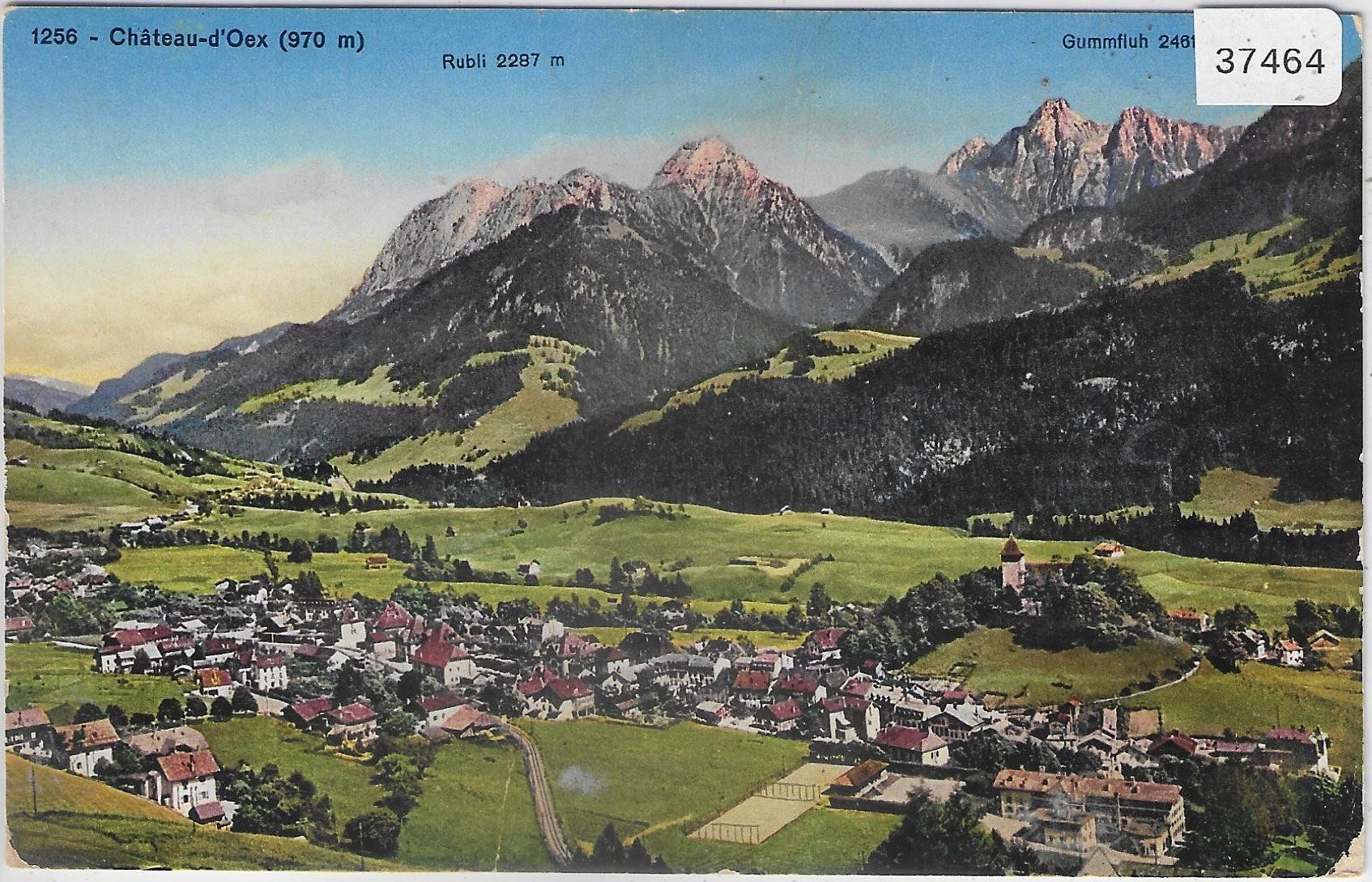 Cartoline postali: Chateau-d'Oex - Vue generale - Litho – Usato da Ettingen venduto da Kartenplanet