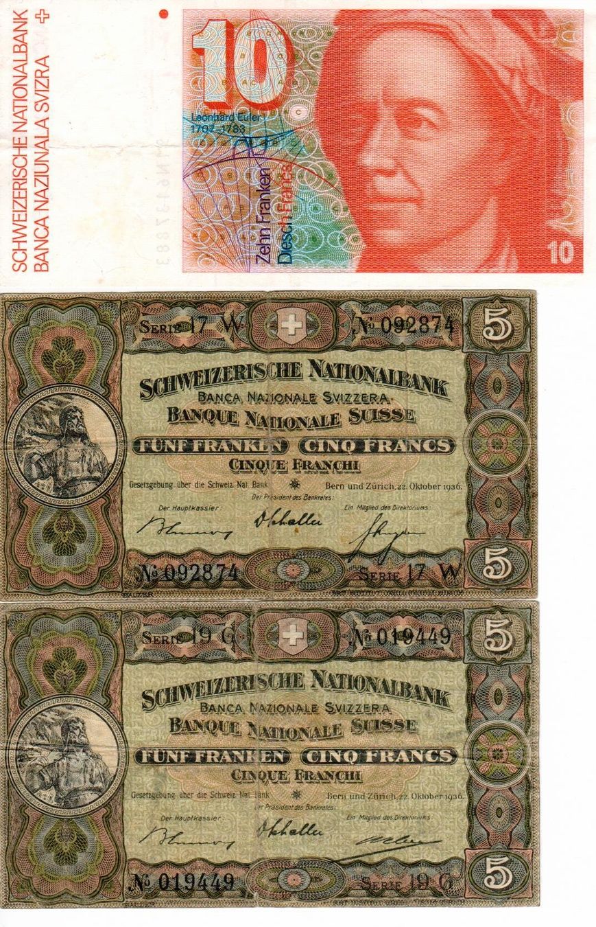 Banconote: 11 alte Schweizer Banknoten - gebrauchte – Usato da Wolhusen venduto da Curver9 3