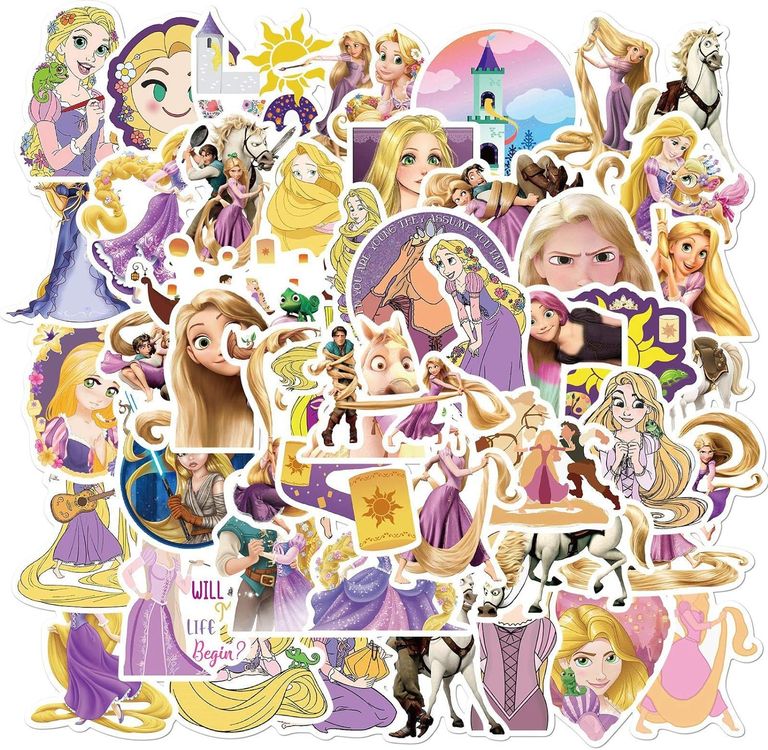 50 Stk. Sticker Aufkleber - Disney Prinzessin Rapunzel | Kaufen auf Ricardo