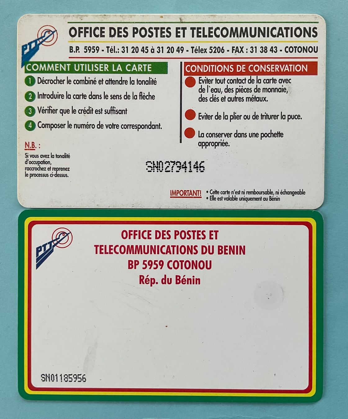 Telefon- & Taxkarten: 2 verschiedene Telefonkarten Benin 50 U – Gebraucht aus Winterthur von Grap75 1