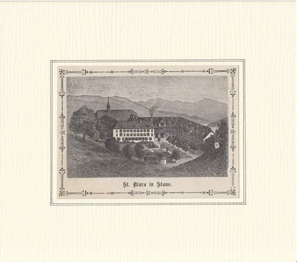 Incisioni: ST. KLARA IN STANS, HOLZSTICH 1900 – Usato da Grüningen venduto da Kartensammler 1