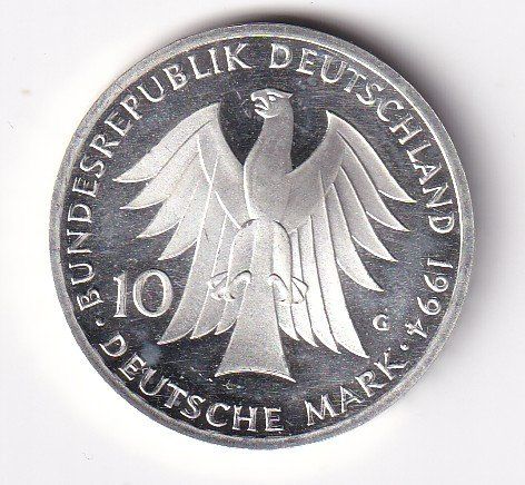 Tutti le monete: Deutschland 10 DM 1994 G  vorz+ – Usato da Neuchâtel venduto da karlpierrino 1