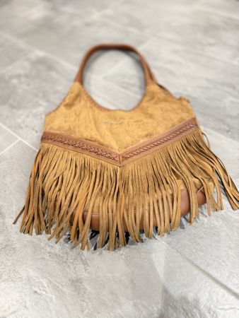 Wildlederfransen Handtasche im Boho-Stil - Herbst