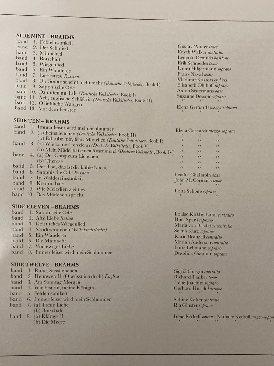 Schallplatten: Schumann und Brahms Lieder 1901-1952 – Gebraucht aus Zürich von Ekka 3