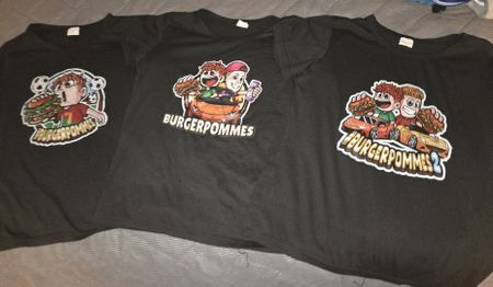 3x Burgerpommes T-Shirt, Grösse 140 