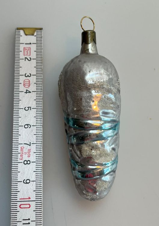 Boule De Noël En Verre De Lauscha - Motif Christkind, Environ 60 Cm, Or, Décoration Vintage Allemande