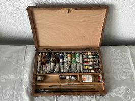 Vintage Ölfarben-Set - Schoenfeld Düsseldorf Orig. Holzbox