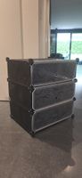 Steckregal mit 3 Schubladen schwarz grau 49x37x55 cm neu