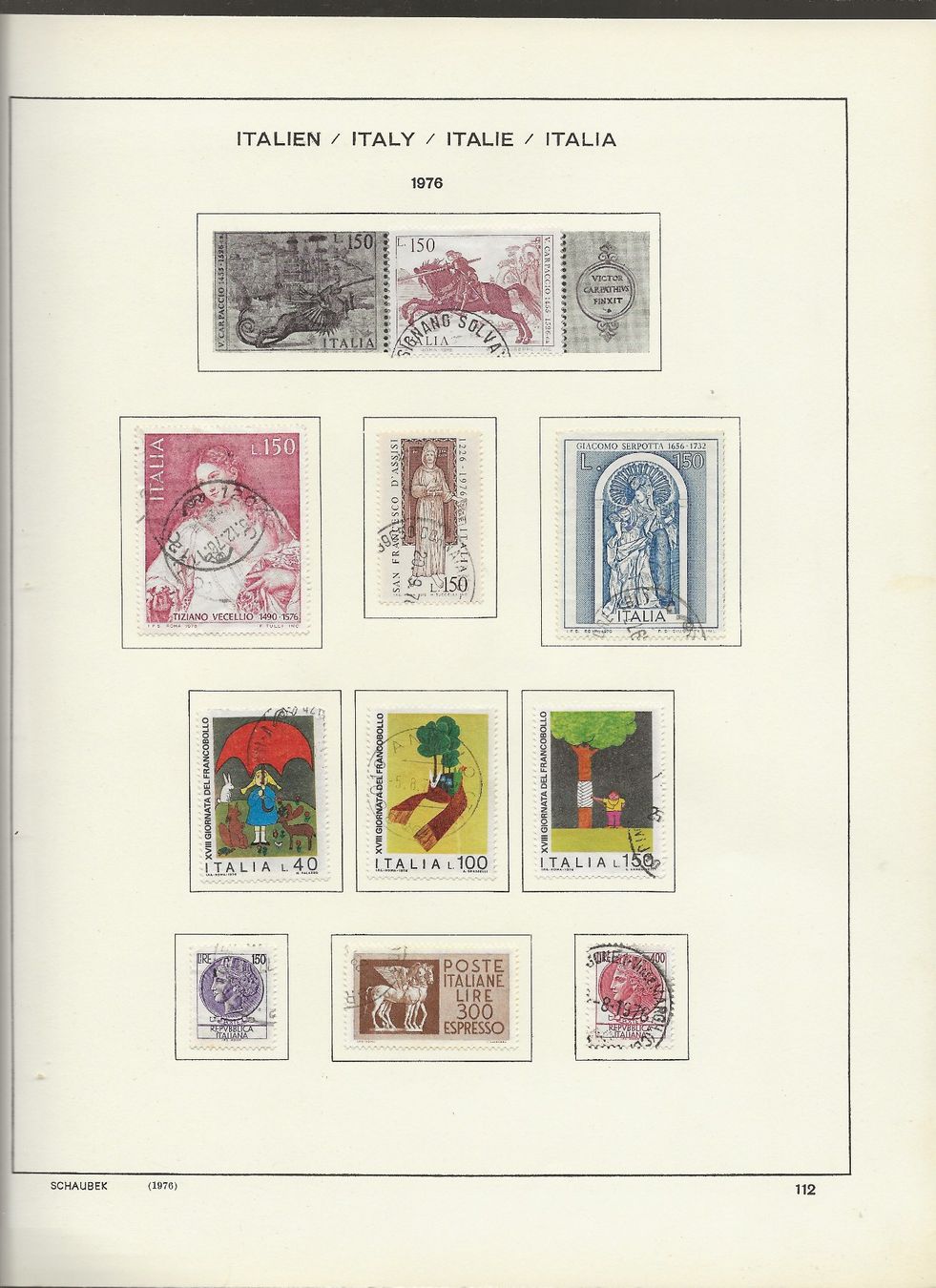 Alle Briefmarken: Marken Italien 1976 etc. – Gebraucht aus Au ZH von xelagreb01 3
