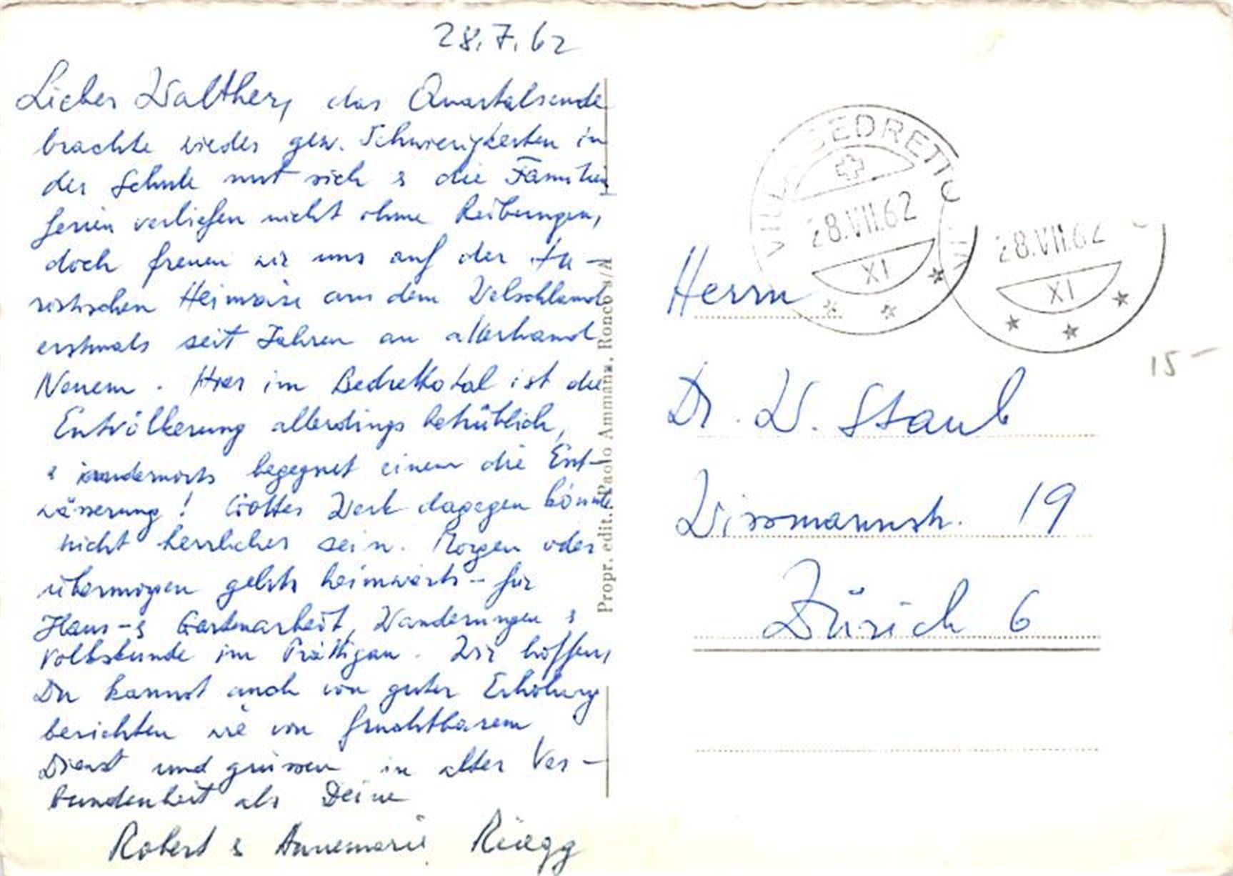 Cartes postales: Bedretto, Villa – D'occasion à Ottikon b.Kemptth. par Neptun1974 1