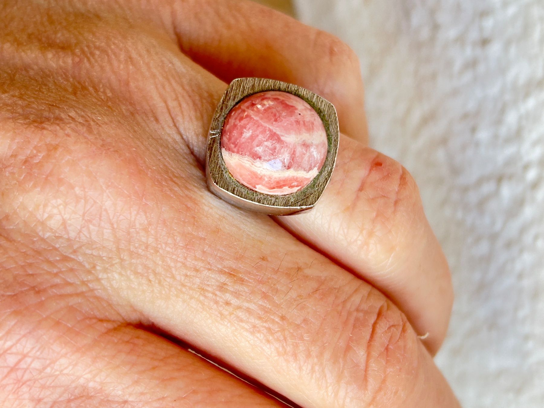 Anelli: Silberring mit Rhodonit Stein, Vintage (55) – Usato da Dittingen venduto da Bellevista 7
