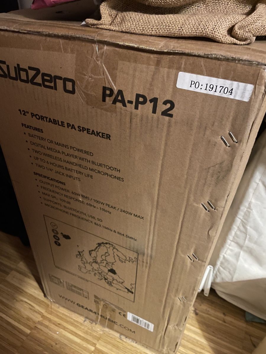 Amplificatori: SubZero PA-P12 - 12" Portable PA Speaker mit Bluetooth – Nuovo e nell'imballaggio originale da Zürich venduto da feuerstern 1