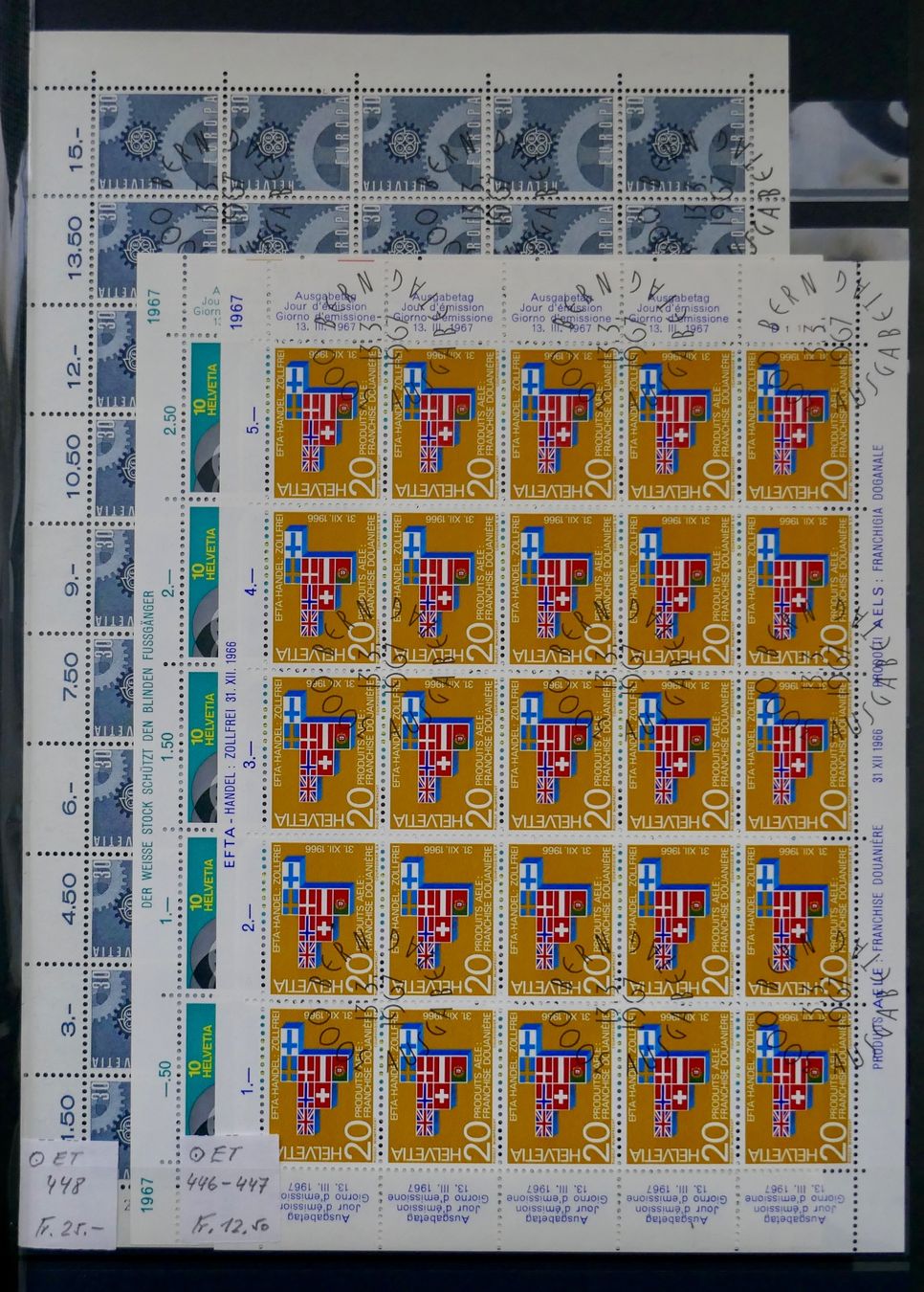 Alle Briefmarken: Lot Viererblöcke/Kleinbögen ET-oder gestempelt 1962 - 1968 – Gebraucht aus Möhlin von PHILABARTIS 6