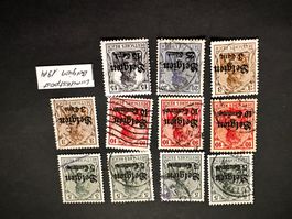 Deutsches Reich Lot Landespost Belgien 1914 m. Aufdr. (3611)